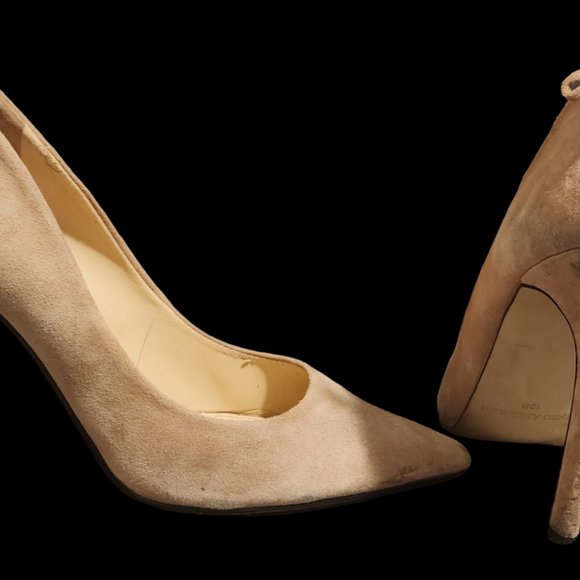 Enzo Angiolini Beige Suede Lace Pointy Pumps, Size 10M - Picture 5 of 7
